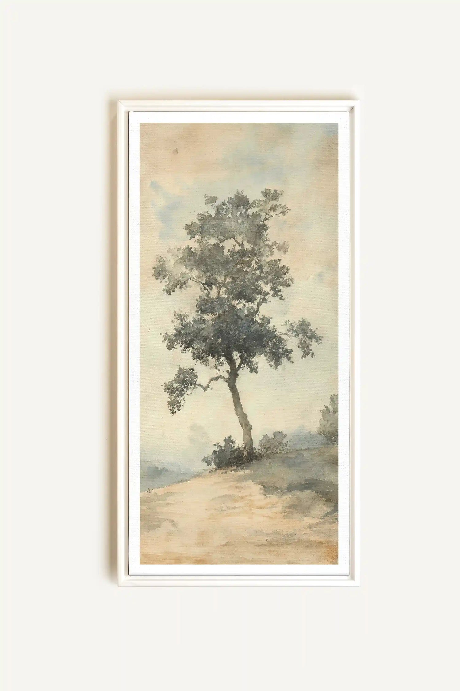 ARBRE DES SOUVENIRS, Oeuvre sur toile étirée, encadré Blanc