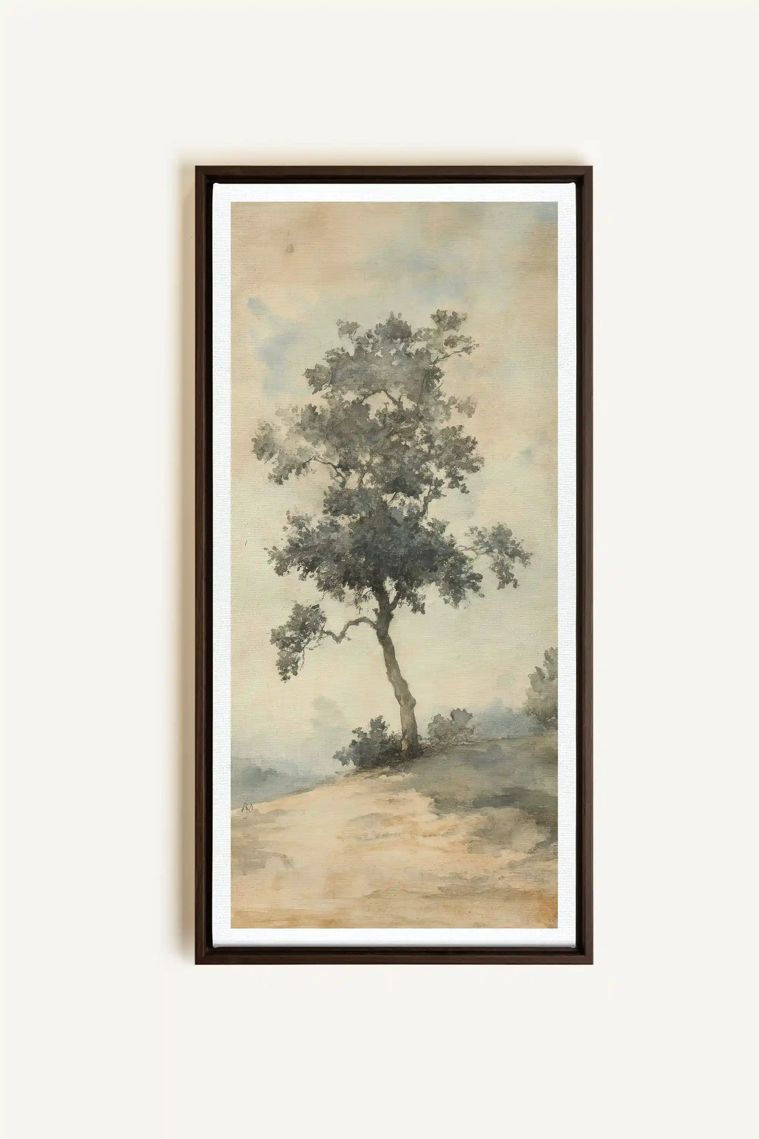 ARBRE DES SOUVENIRS, Artwork on stretched canvas, framed in Walnut Brown