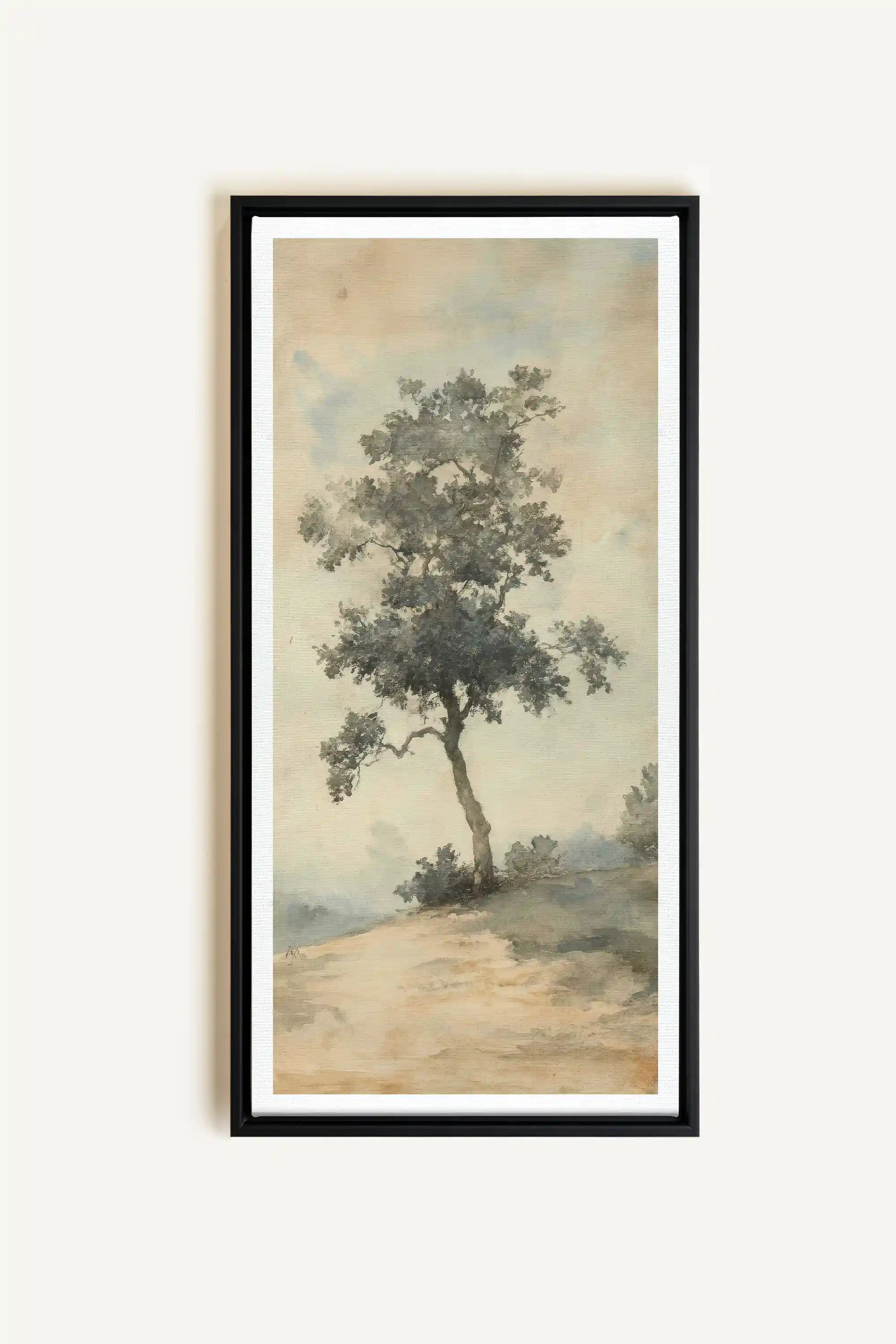 ARBRE DES SOUVENIRS, Oeuvre sur toile étirée, encadré Noir