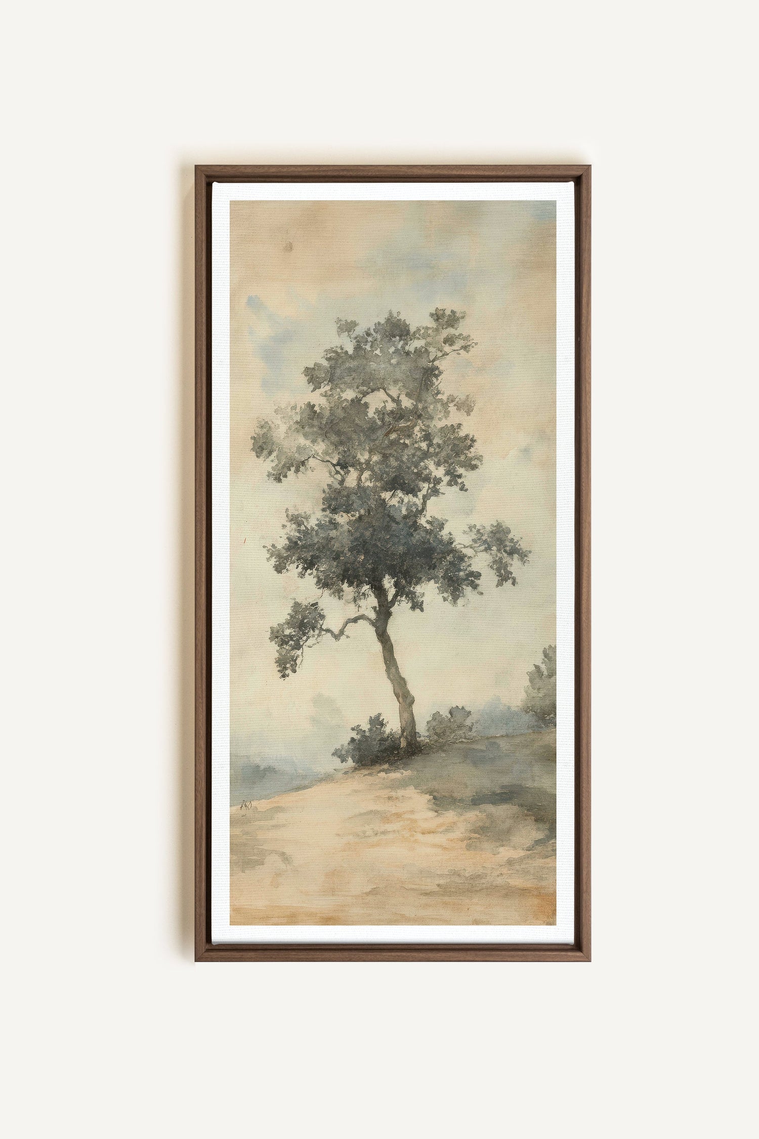 ARBRE DES SOUVENIRS, Oeuvre sur toile étirée, encadré Brun Chêne