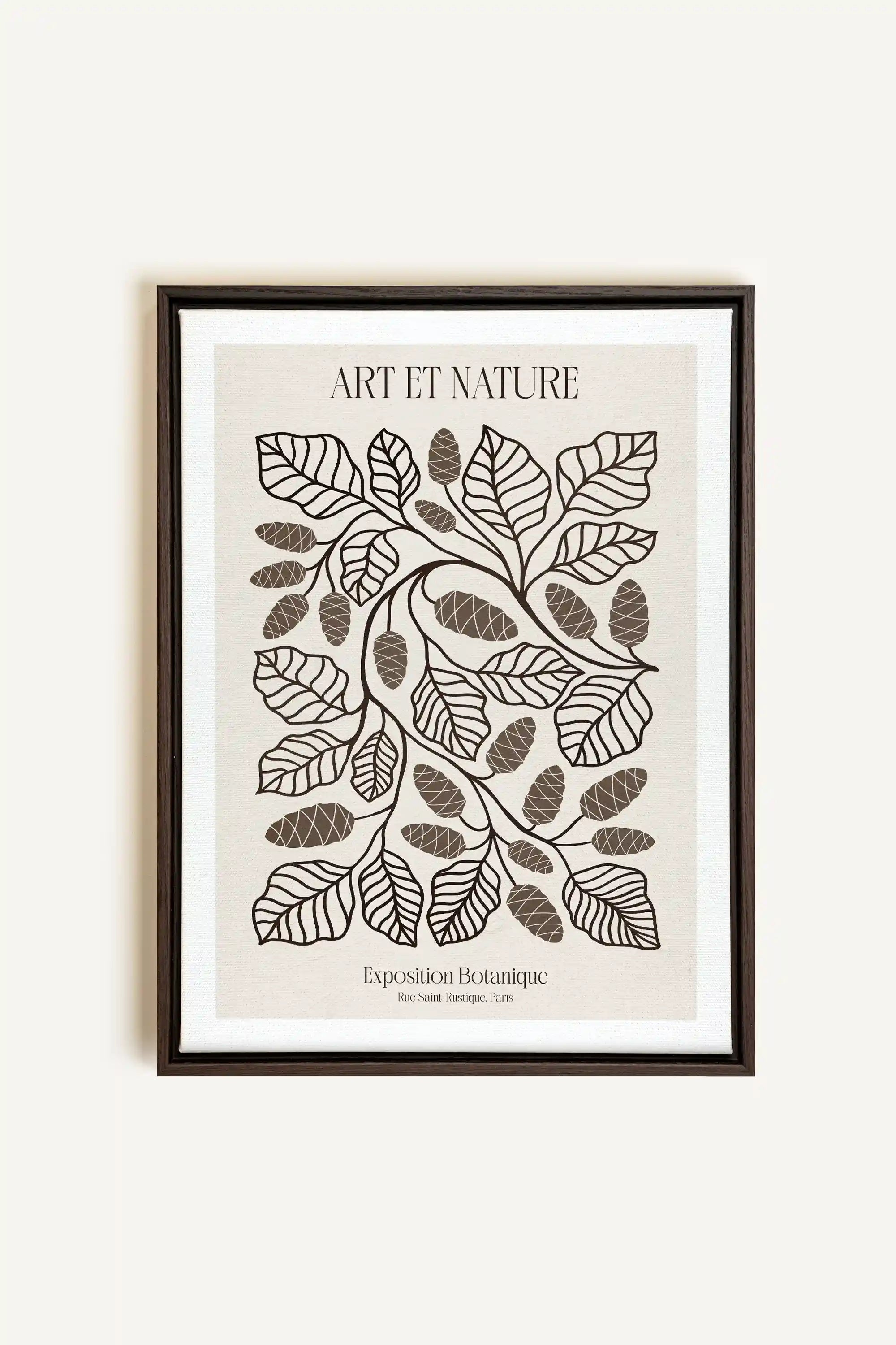 ART ET NATURE, Oeuvre sur toile étirée, encadré Brun Noyer