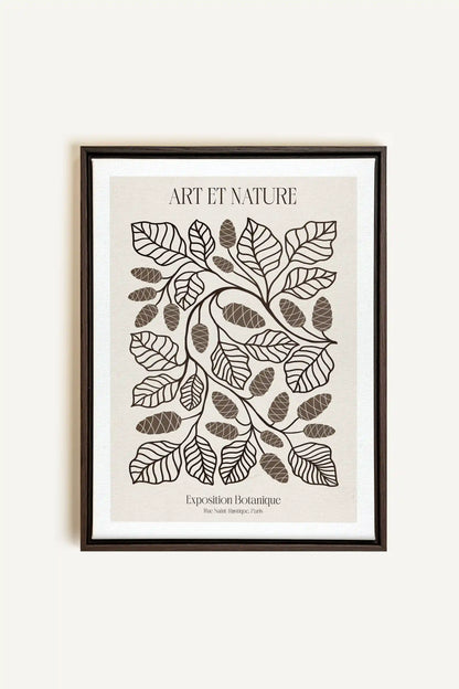 ART ET NATURE, Oeuvre sur toile étirée, encadré Brun Noyer