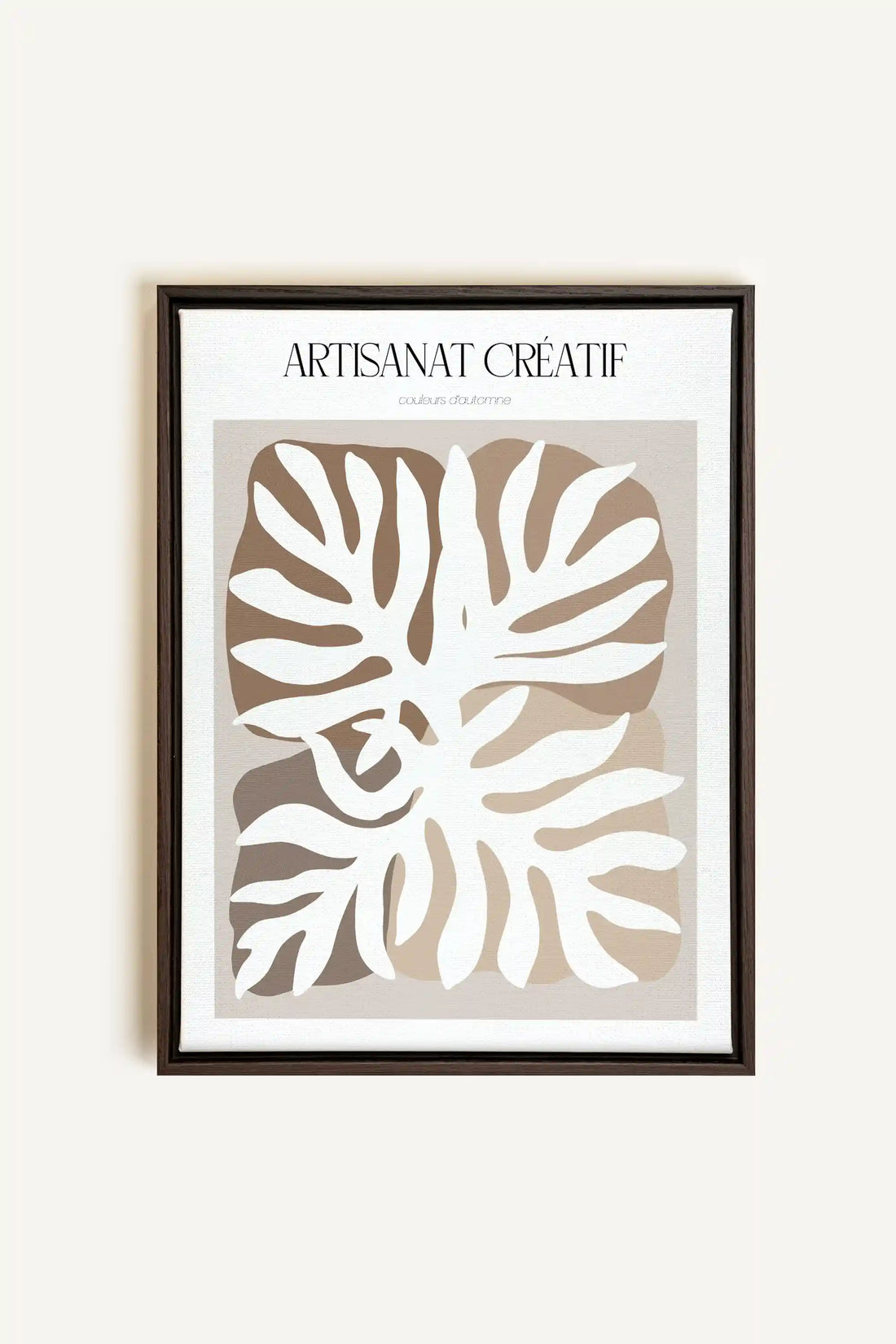 ARTISANAT CRÉATIF, Artwork on stretched canvas, framed in Walnut Brown