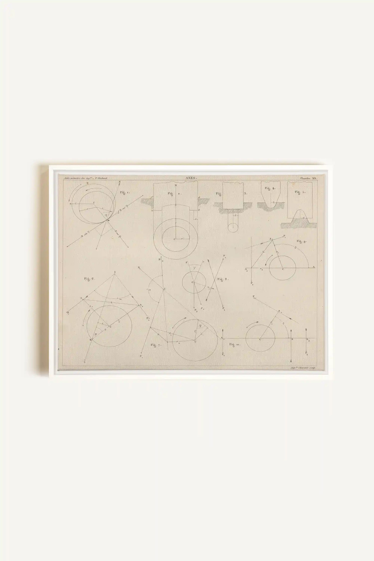 AU COEUR DES AXES, Artwork on stretched canvas, framed in white