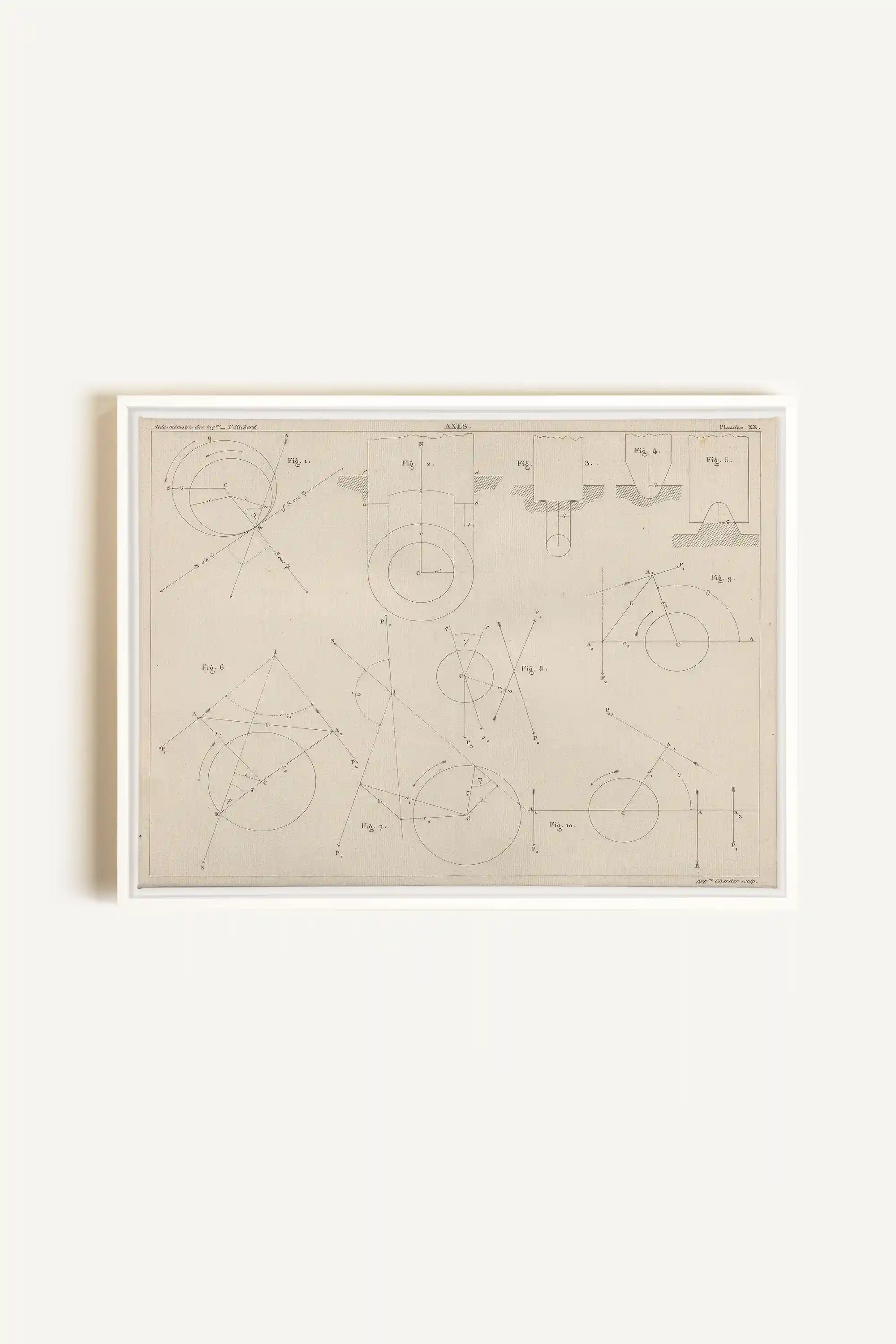AU COEUR DES AXES, Artwork on stretched canvas, framed in white