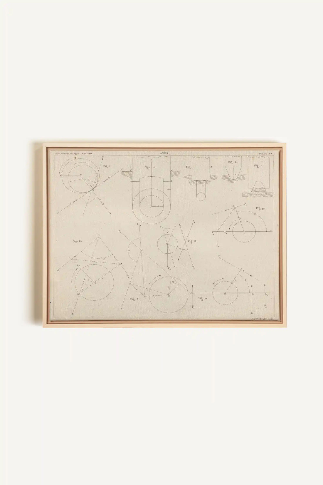 AU COEUR DES AXES, Artwork on stretched canvas, framed Natural Light