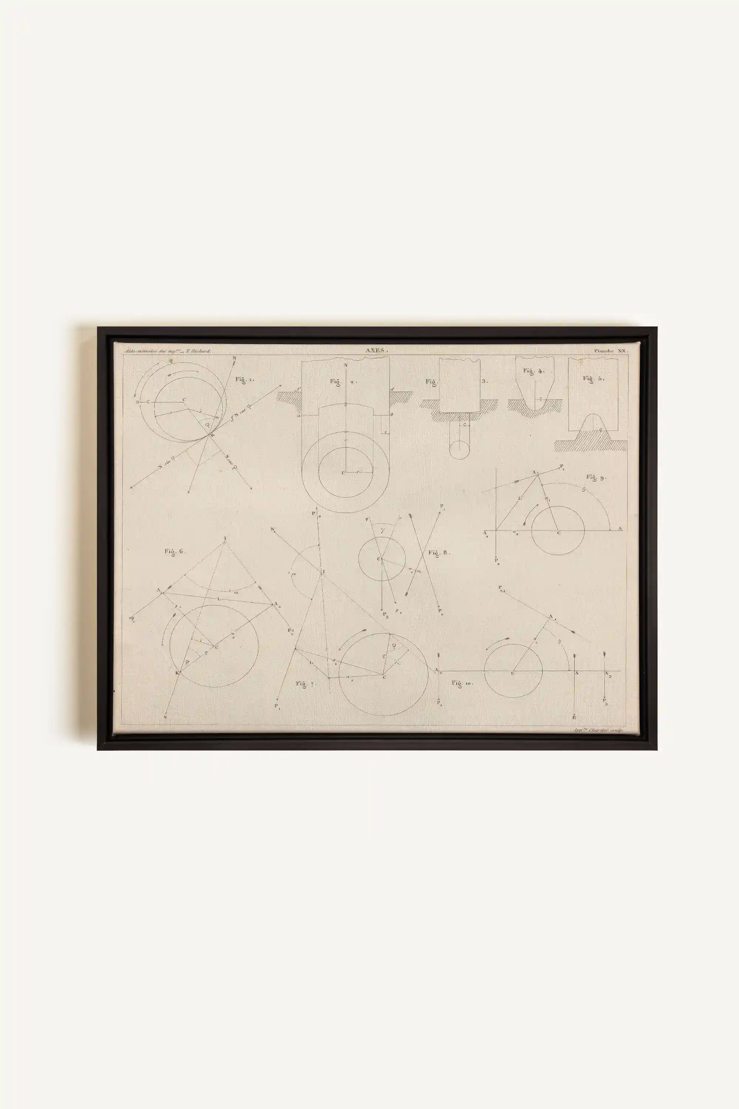 AU COEUR DES AXES, Oeuvre sur toile étirée, encadré Noir