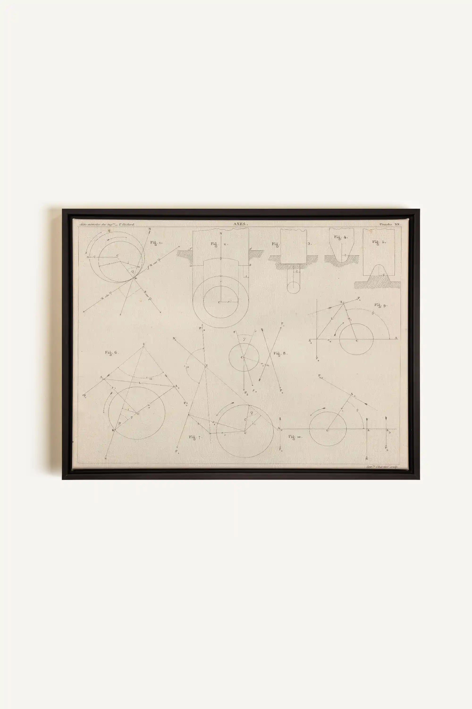 AU COEUR DES AXES, Oeuvre sur toile étirée, encadré Noir