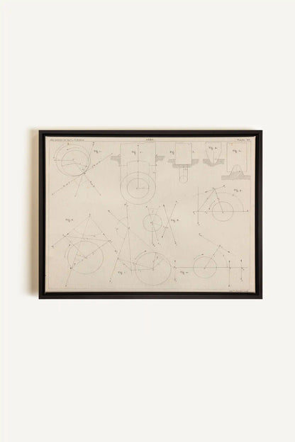 AU COEUR DES AXES, Oeuvre sur toile étirée, encadré Noir