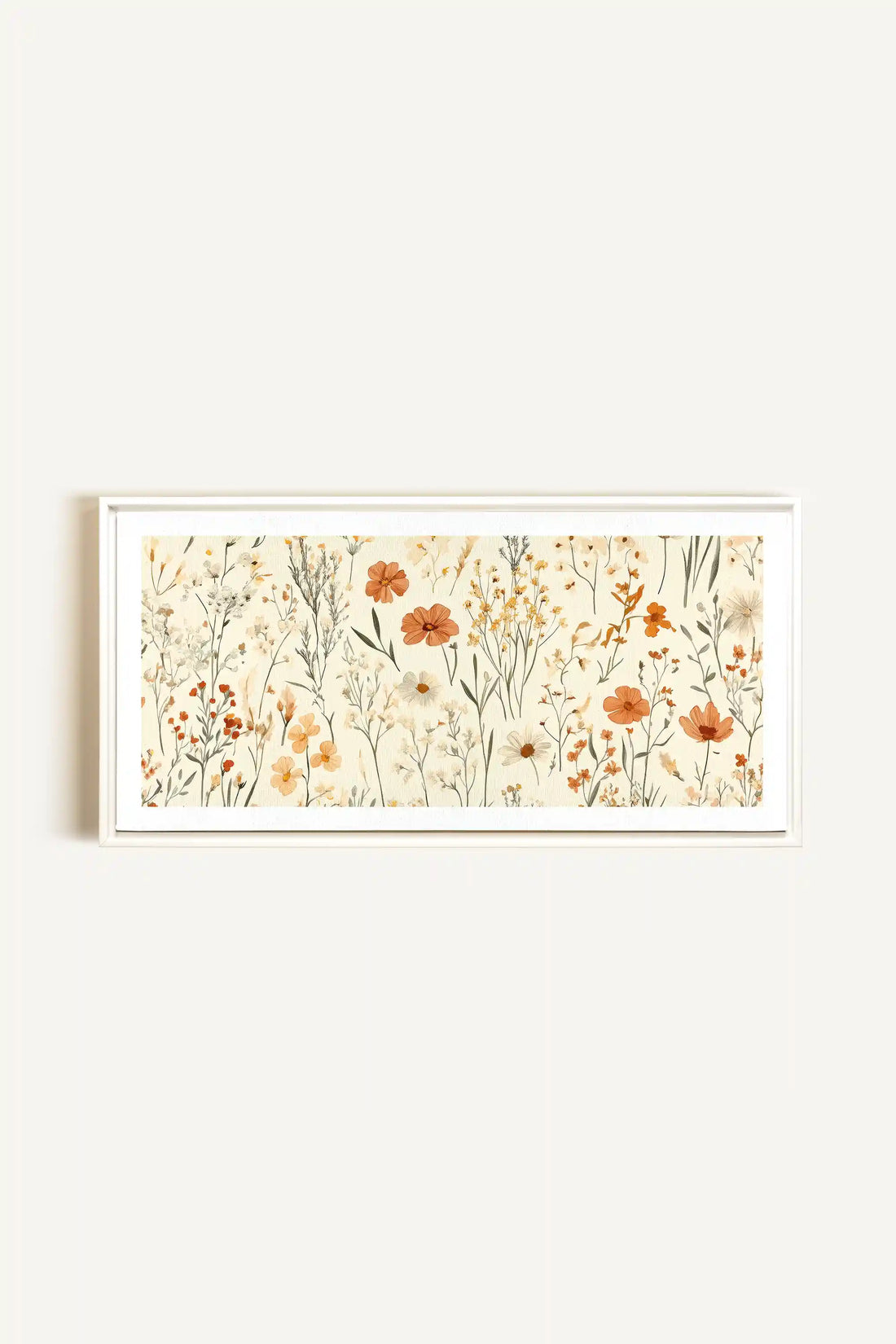 AUTUMN GARDEN, Artwork on stretched canvas, framed in white