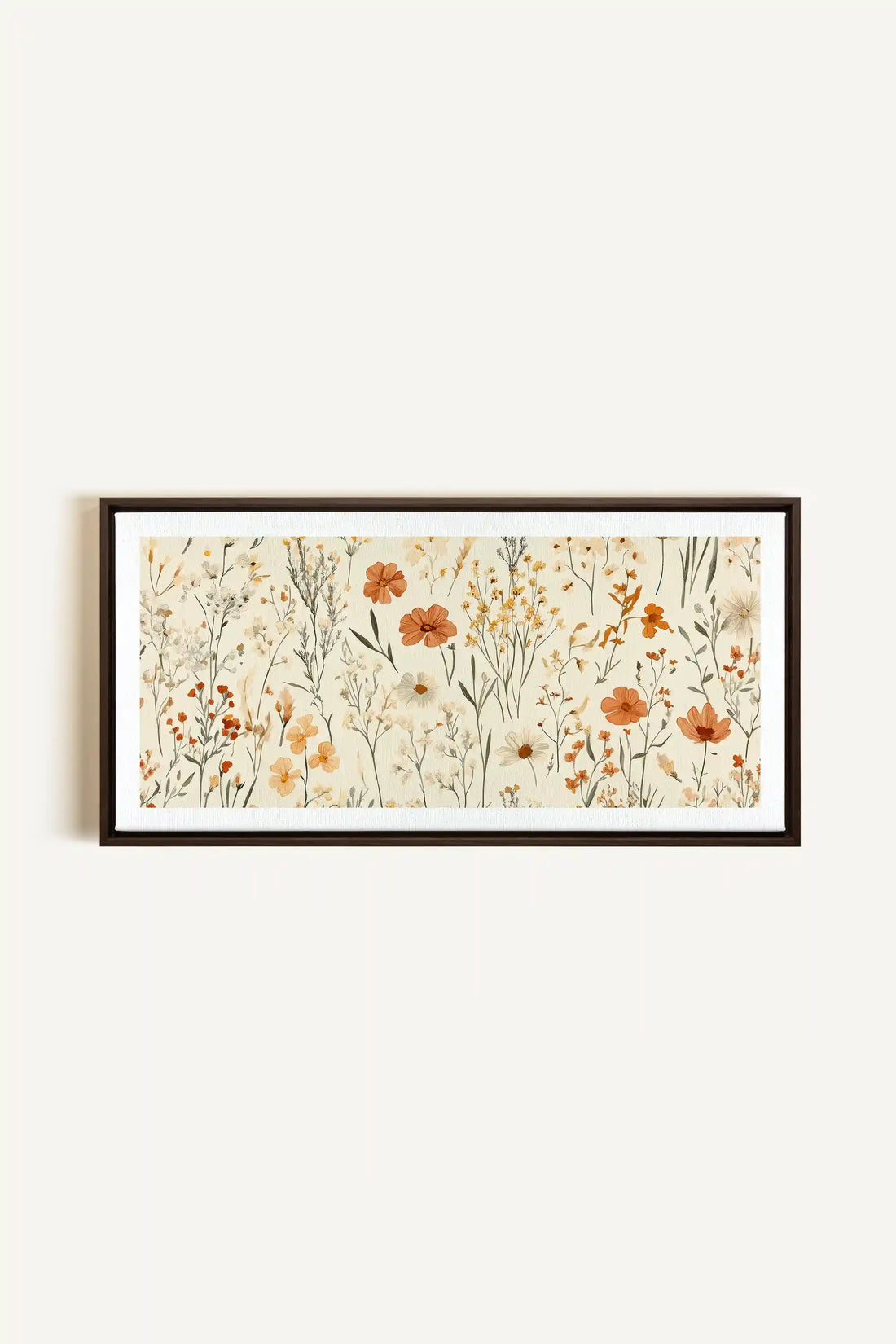 AUTUMN GARDEN, Artwork on stretched canvas, framed in Walnut Brown