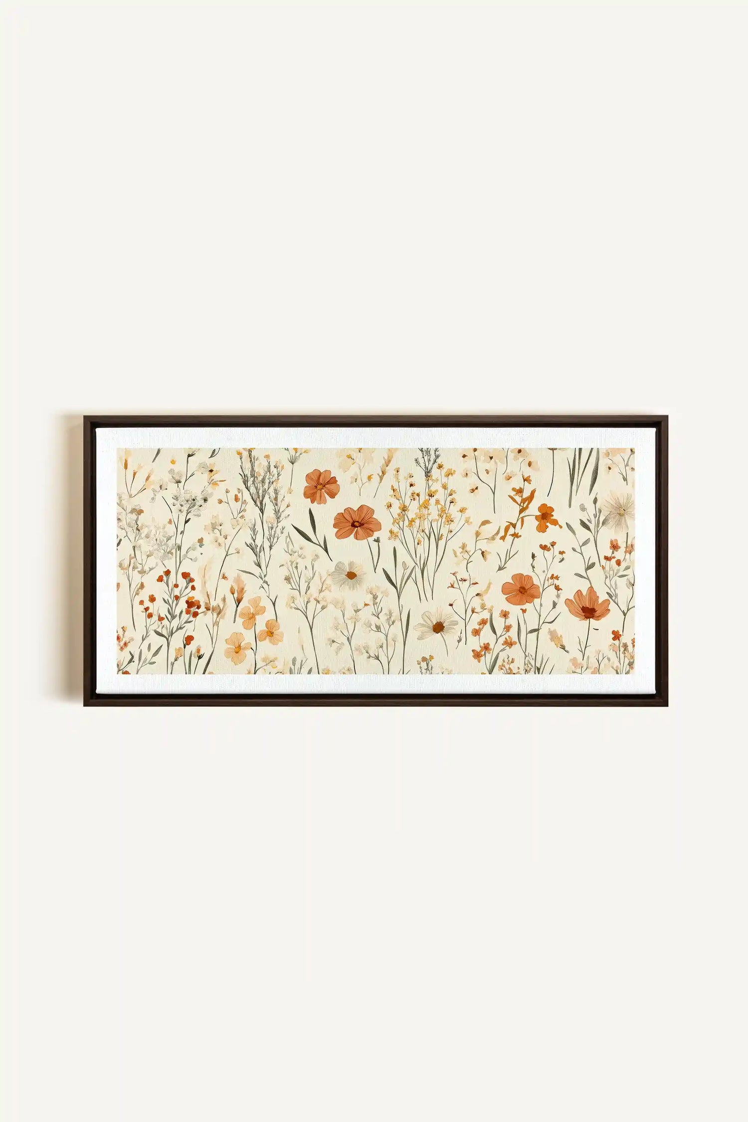 AUTUMN GARDEN, Oeuvre sur toile étirée, encadré Brun Noyer