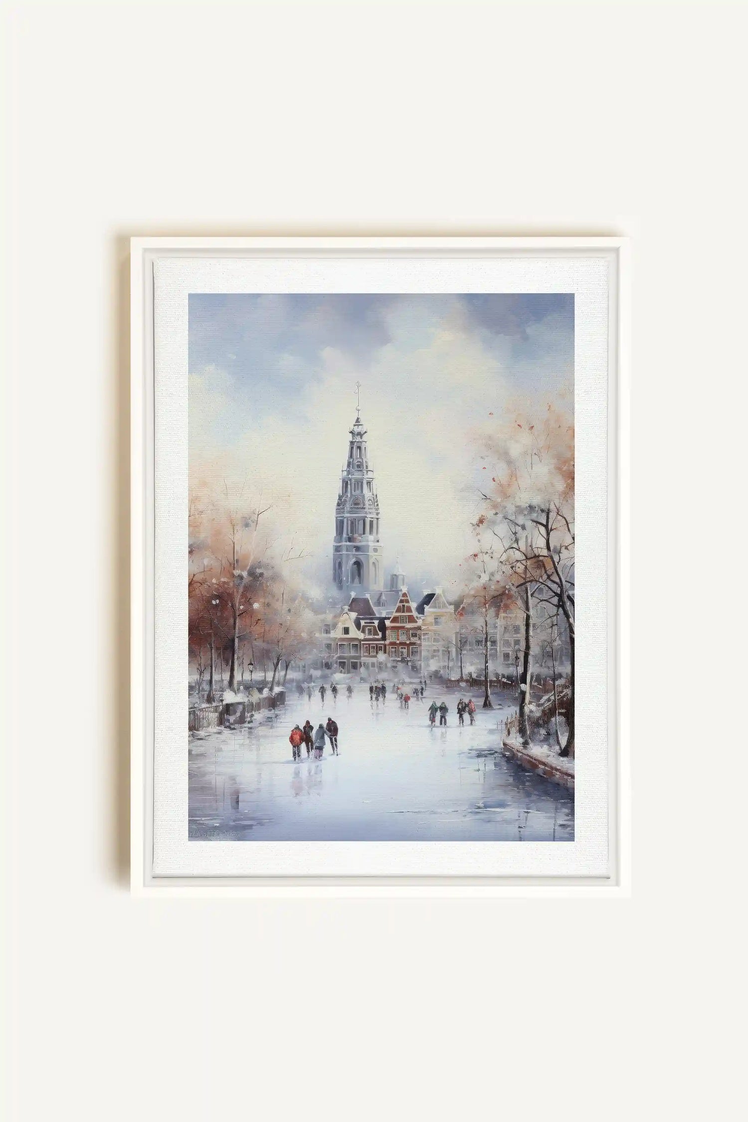 Azure Rink, Oeuvre sur toile étirée, encadré Blanc