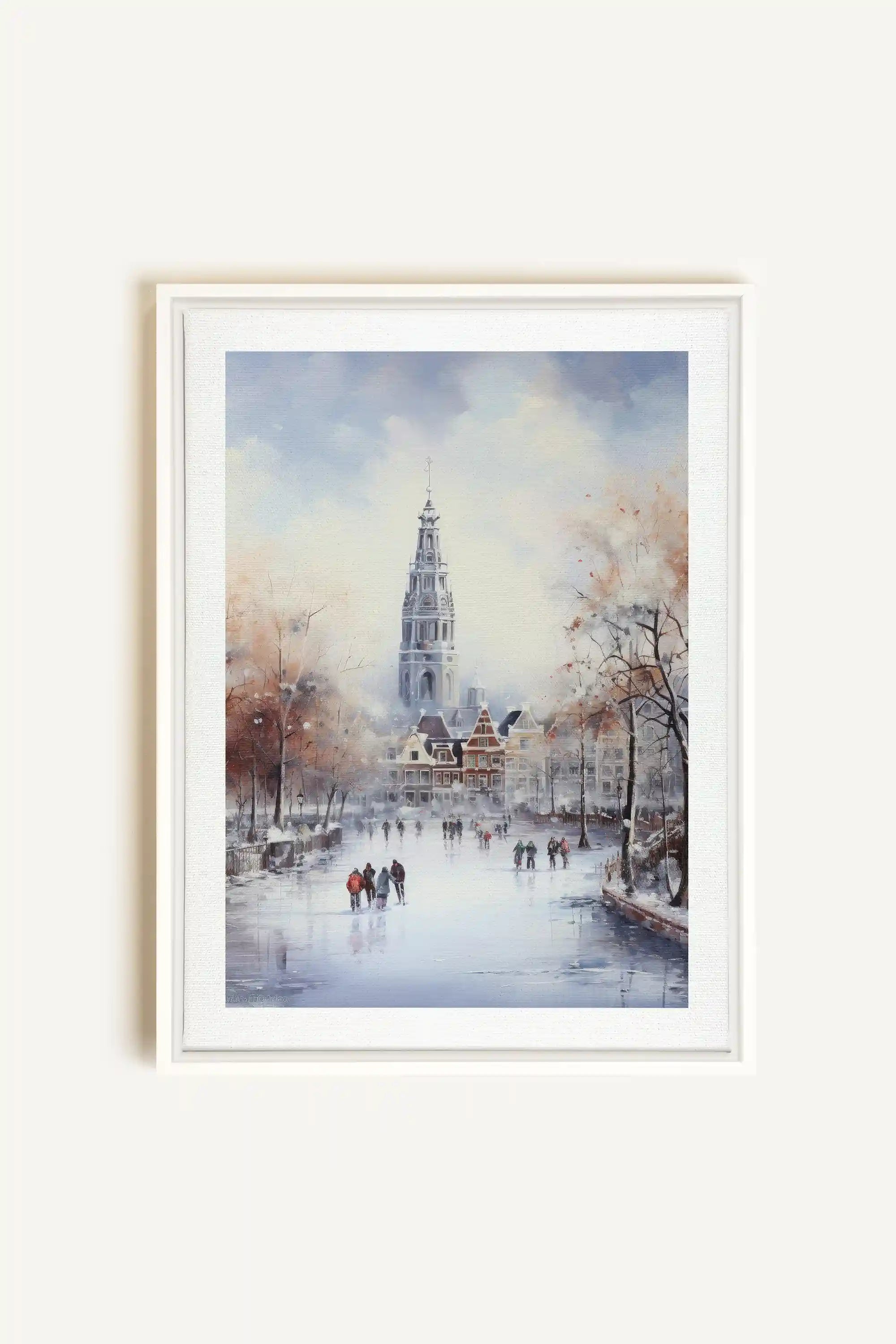Azure Rink, Oeuvre sur toile étirée, encadré Blanc