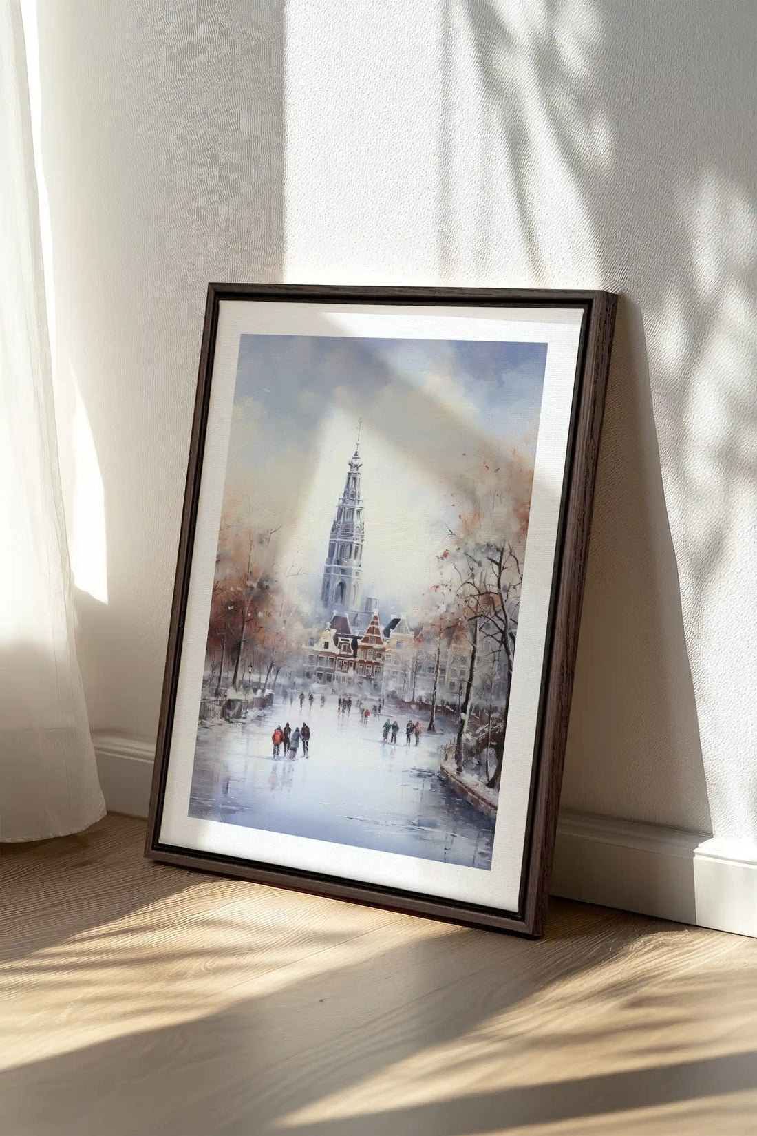 Azure Rink, Artwork on stretched canvas, framed in Walnut Brown