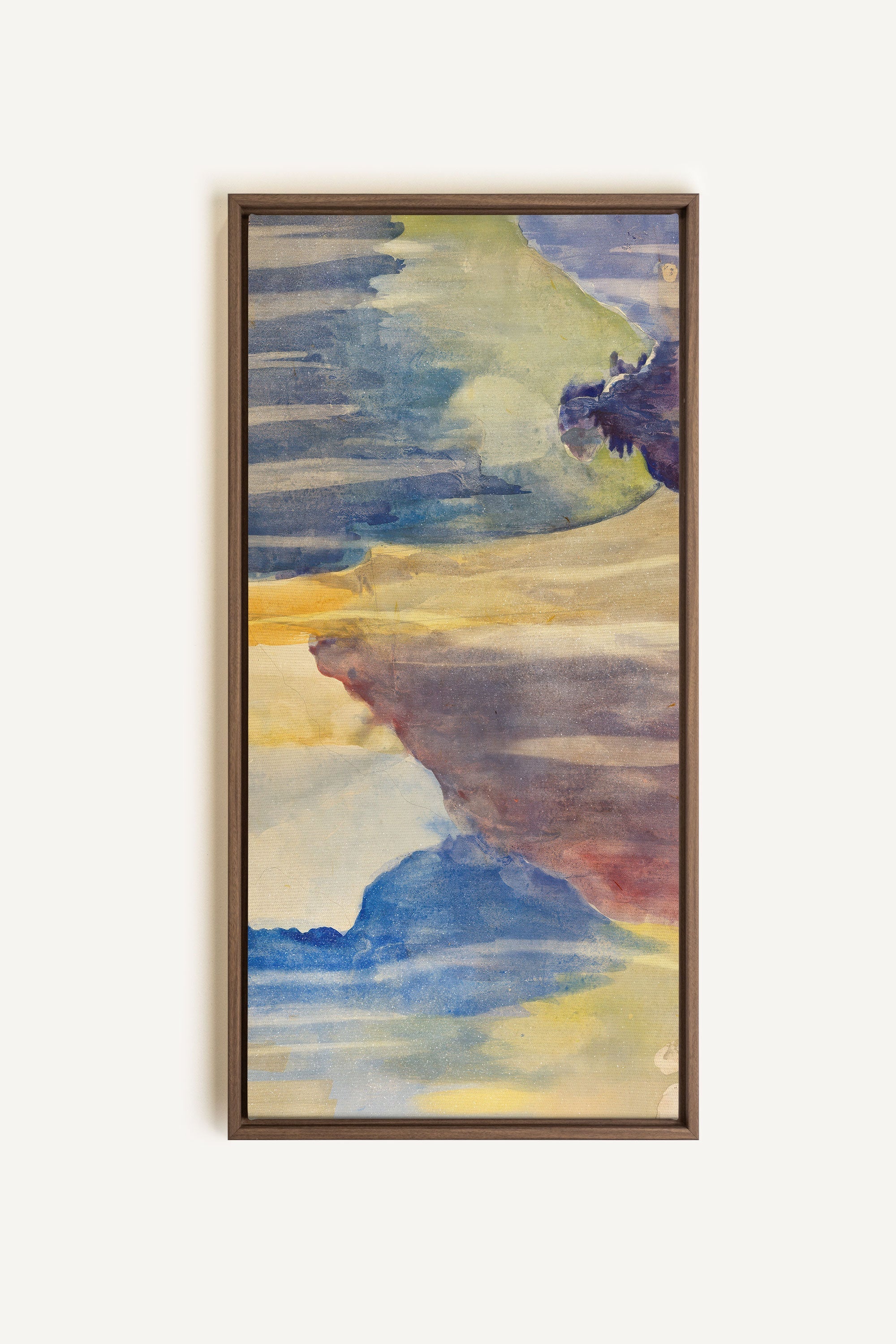 BETWEEN WAVES, Oeuvre sur toile étirée, encadré Brun Chêne