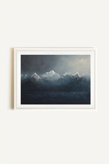 BEYOND THE RIDGE, Oeuvre sur toile étirée, encadré Blanc