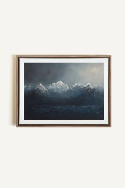 BEYOND THE RIDGE, Oeuvre sur toile étirée, encadré Brun Chêne