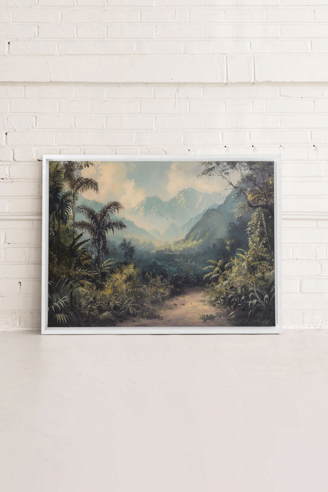 GOLDEN REALM, Oeuvre sur toile étirée, encadré Blanc