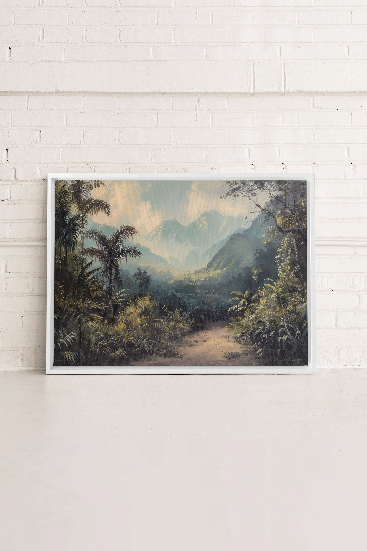 GOLDEN REALM, Oeuvre sur toile étirée, encadré Blanc