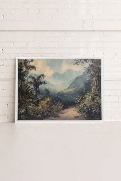 GOLDEN REALM, Oeuvre sur toile étirée, encadré Blanc