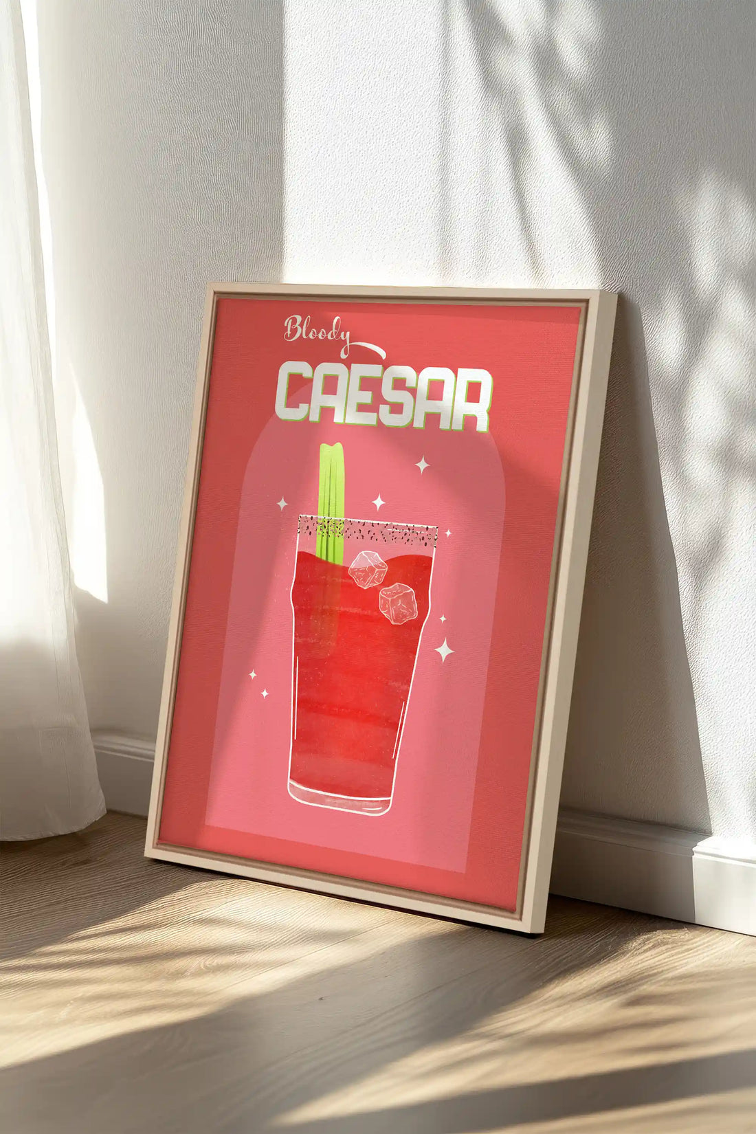 BLOODY CAESAR, Artwork on stretched canvas, framed Natural Light
