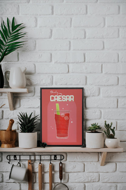 OLEKA CANVAS - BLOODY CAESAR, Oeuvre sur toile étirée, encadré Noir