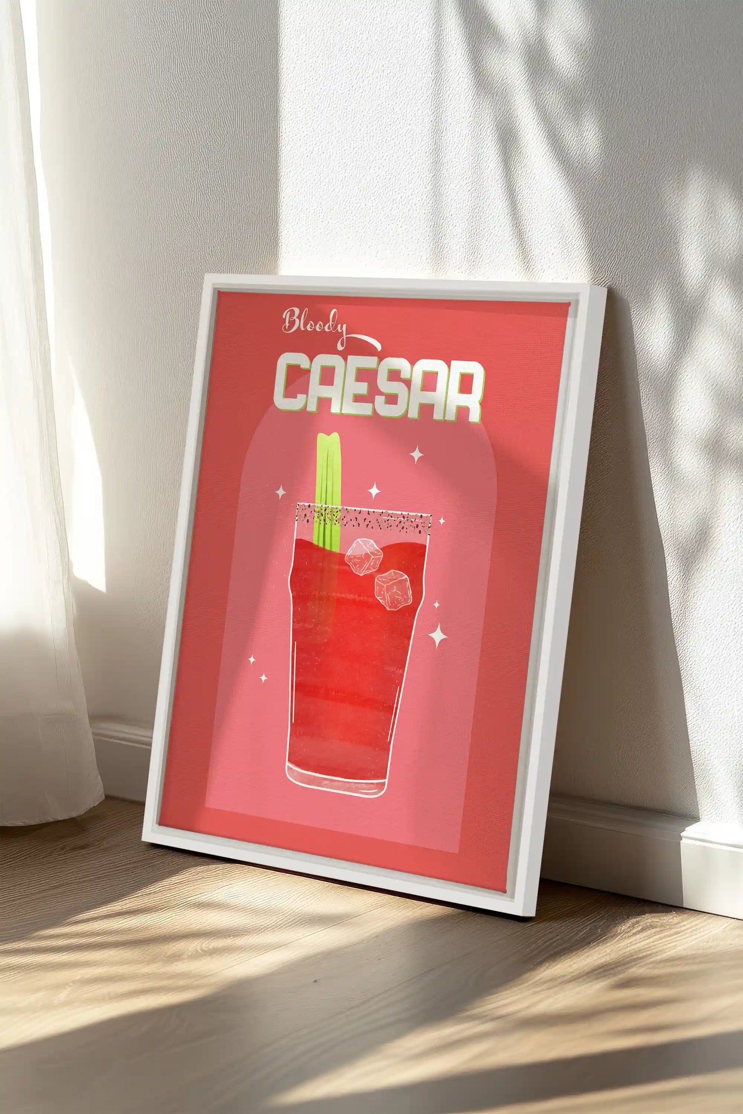 BLOODY CAESAR, Oeuvre sur toile étirée, encadré Blanc