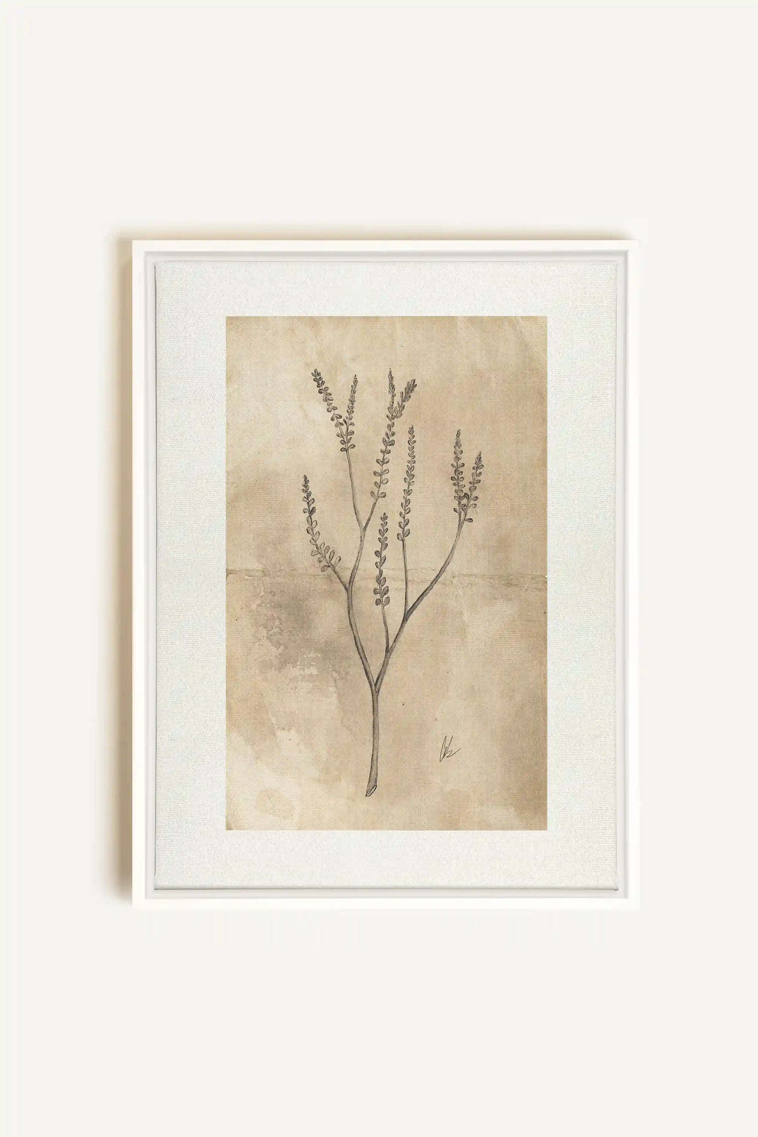 BLOOMING FLOWER II, Artwork on stretched canvas, framed in white