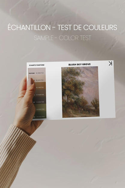 BLUSH SKY GROVE, Oeuvre sur toile étirée, encadré Naturel Clair