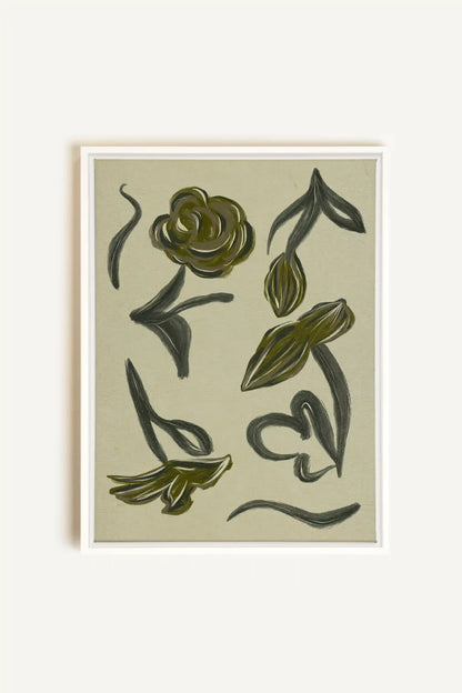 BOTANIC RELIC, Oeuvre sur toile étirée, encadré Blanc