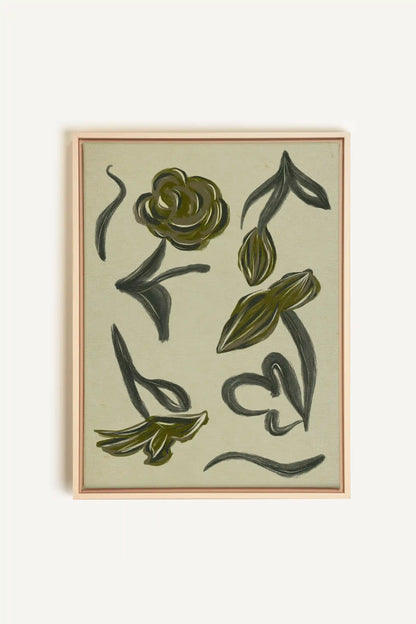 BOTANIC RELIC, Oeuvre sur toile étirée, encadré Naturel Clair