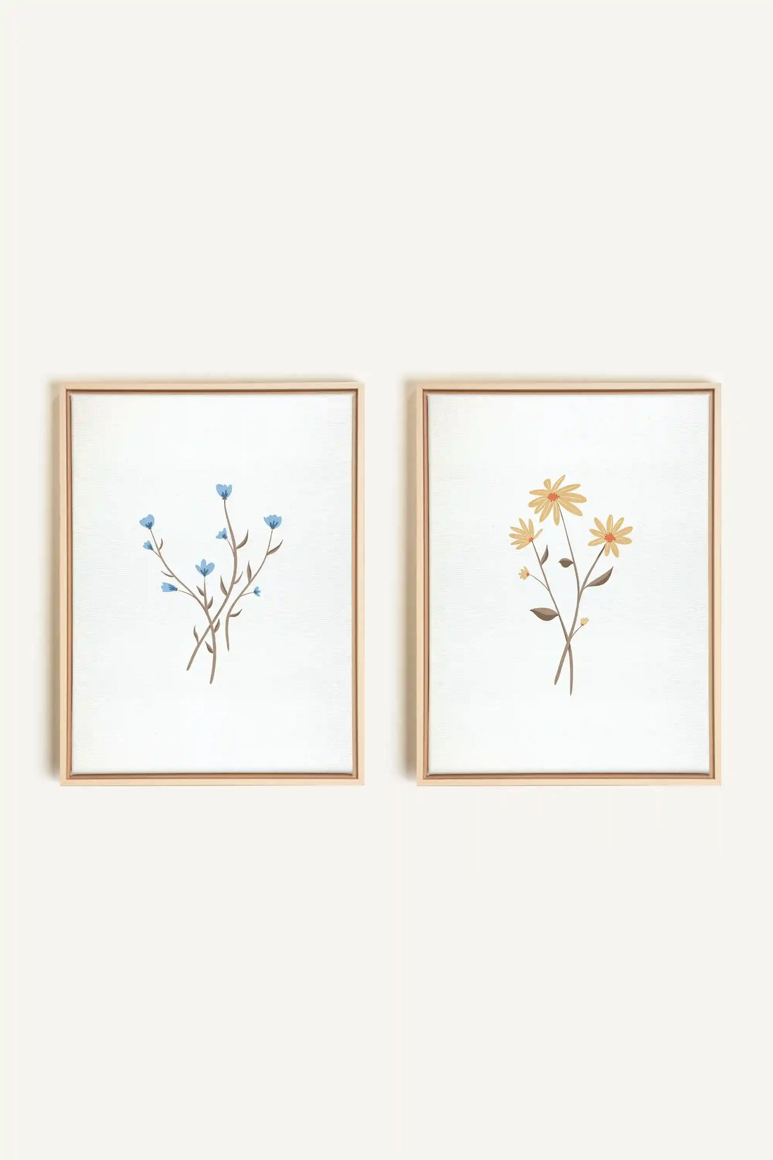 BOUQUET RUSTIQUE, 2 Artworks on stretched canvas, framed Natural Light