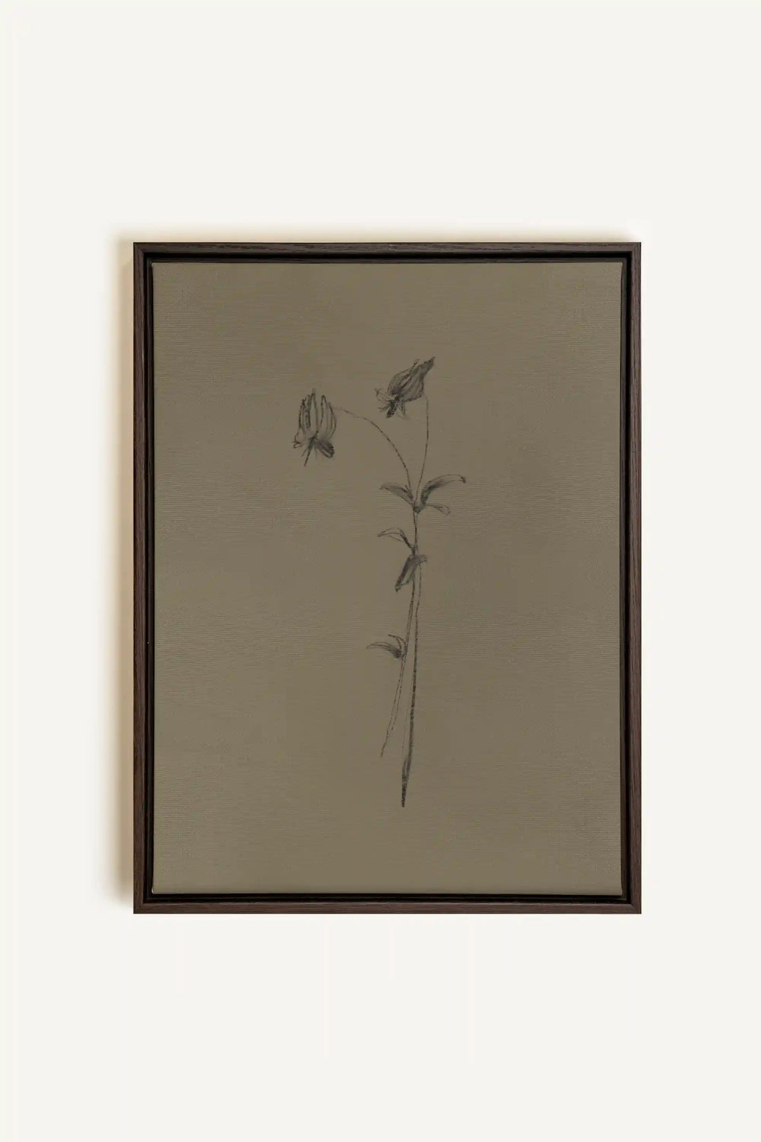 BOUTON SAUVAGE, Oeuvre sur toile étirée, encadré Brun Noyer