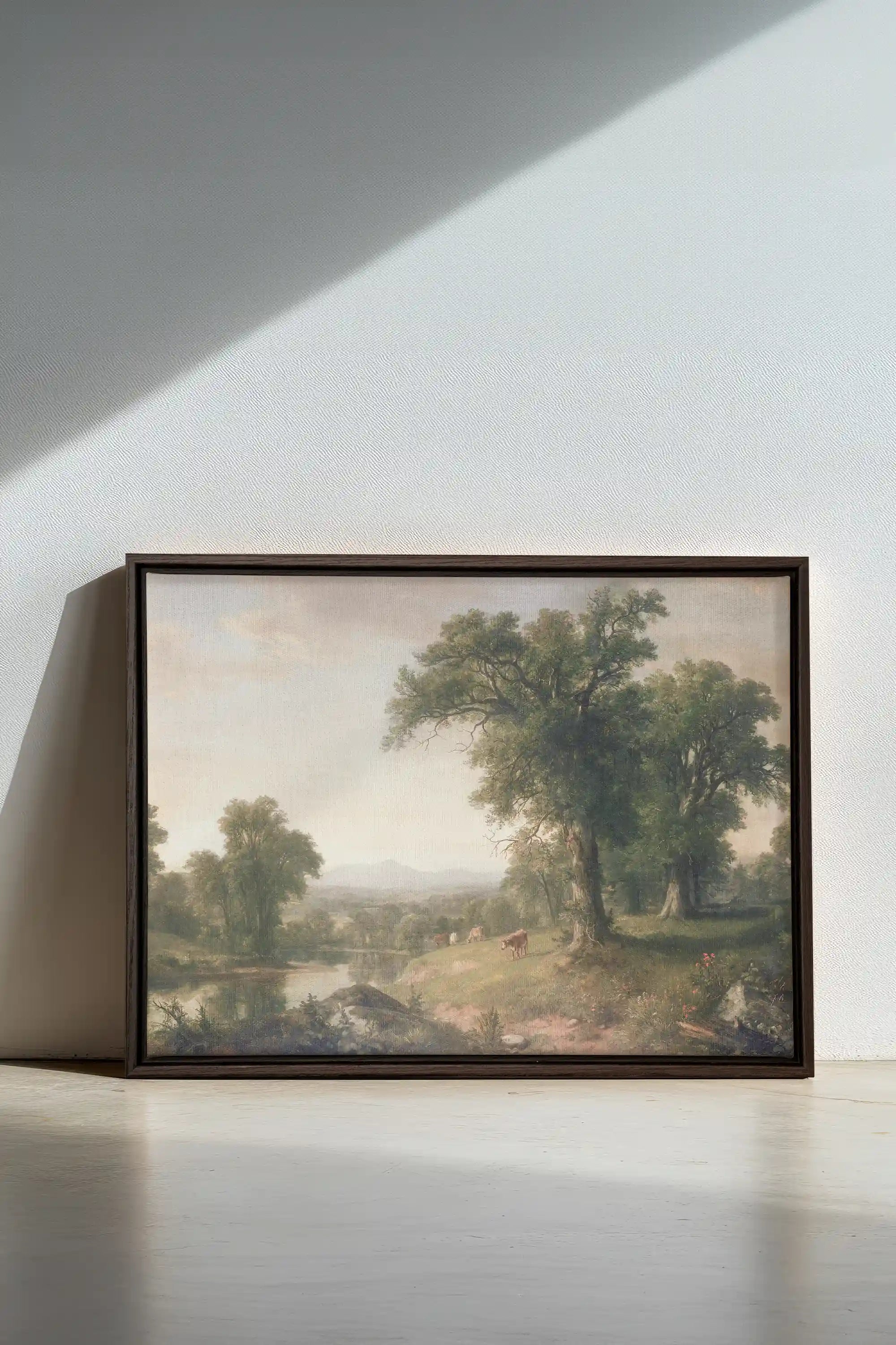 BREATHER, Oeuvre sur toile étirée, encadré Brun Noyer