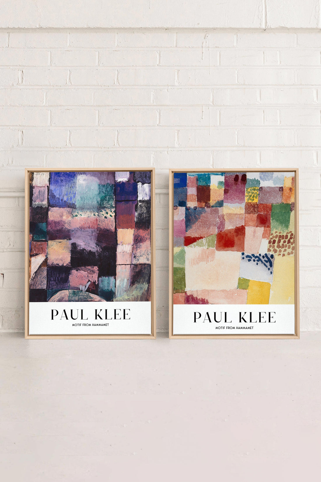 OLEKA CANVAS - DUO PAUL KLEE, 2 Oeuvres sur toile étirée, encadré Naturel Clair