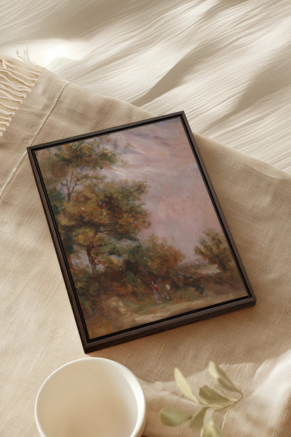 BLUSH SKY GROVE, Oeuvre sur toile étirée, encadré Brun Noyer