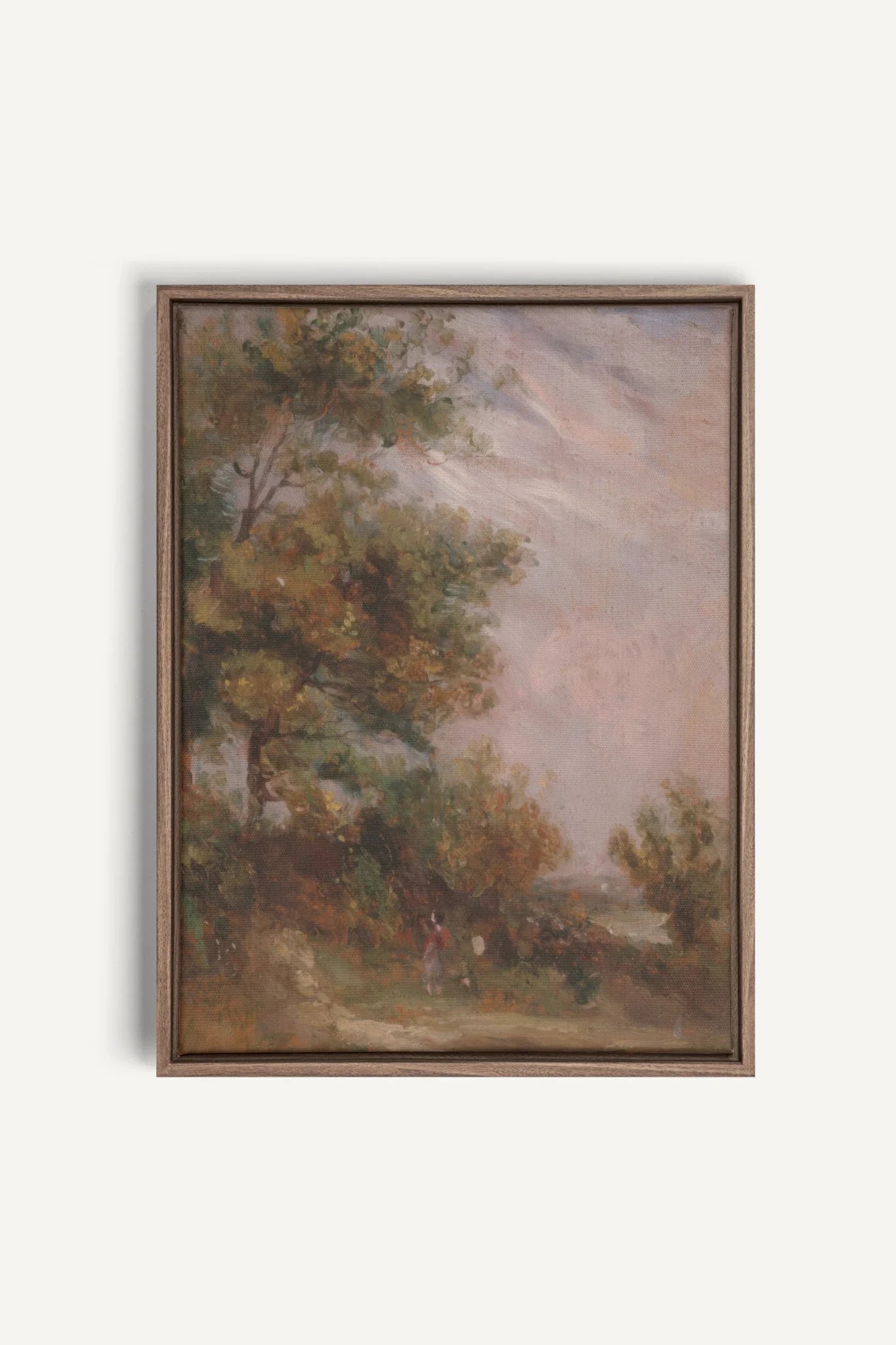 BLUSH SKY GROVE, Oeuvre sur toile étirée, encadré Brun Chêne