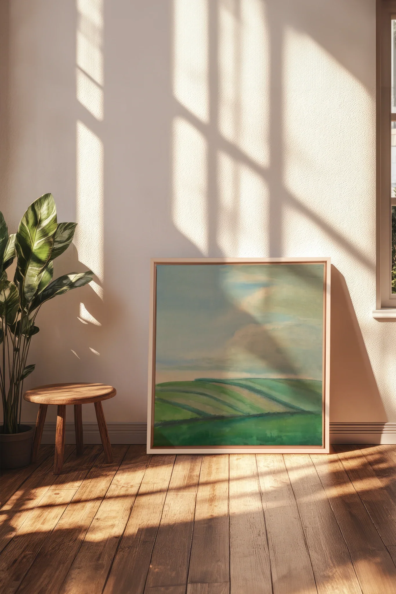 BREATHE THE SKY, Oeuvre sur toile étirée, encadré Naturel Clair