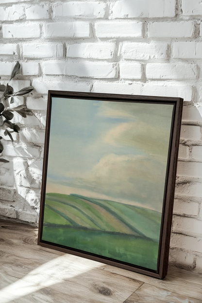 BREATHE THE SKY, Oeuvre sur toile étirée, encadré Brun Noyer