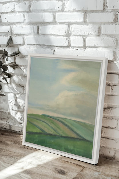 BREATHE THE SKY, Oeuvre sur toile étirée, encadré Blanc