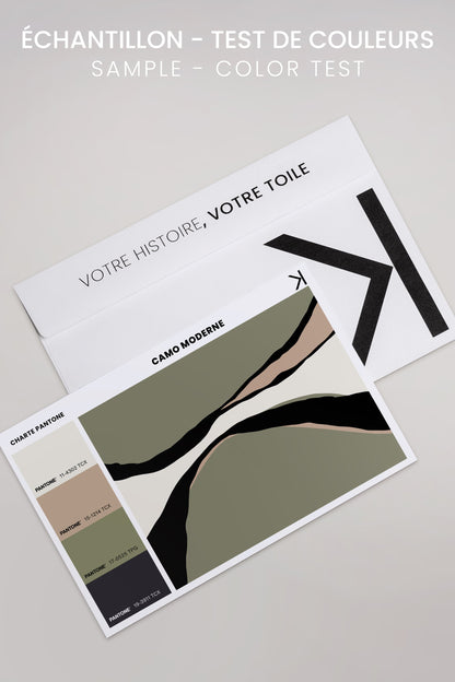 OLEKA CANVAS - CAMO MODERNE, Oeuvre sur toile étirée, encadré Naturel Clair