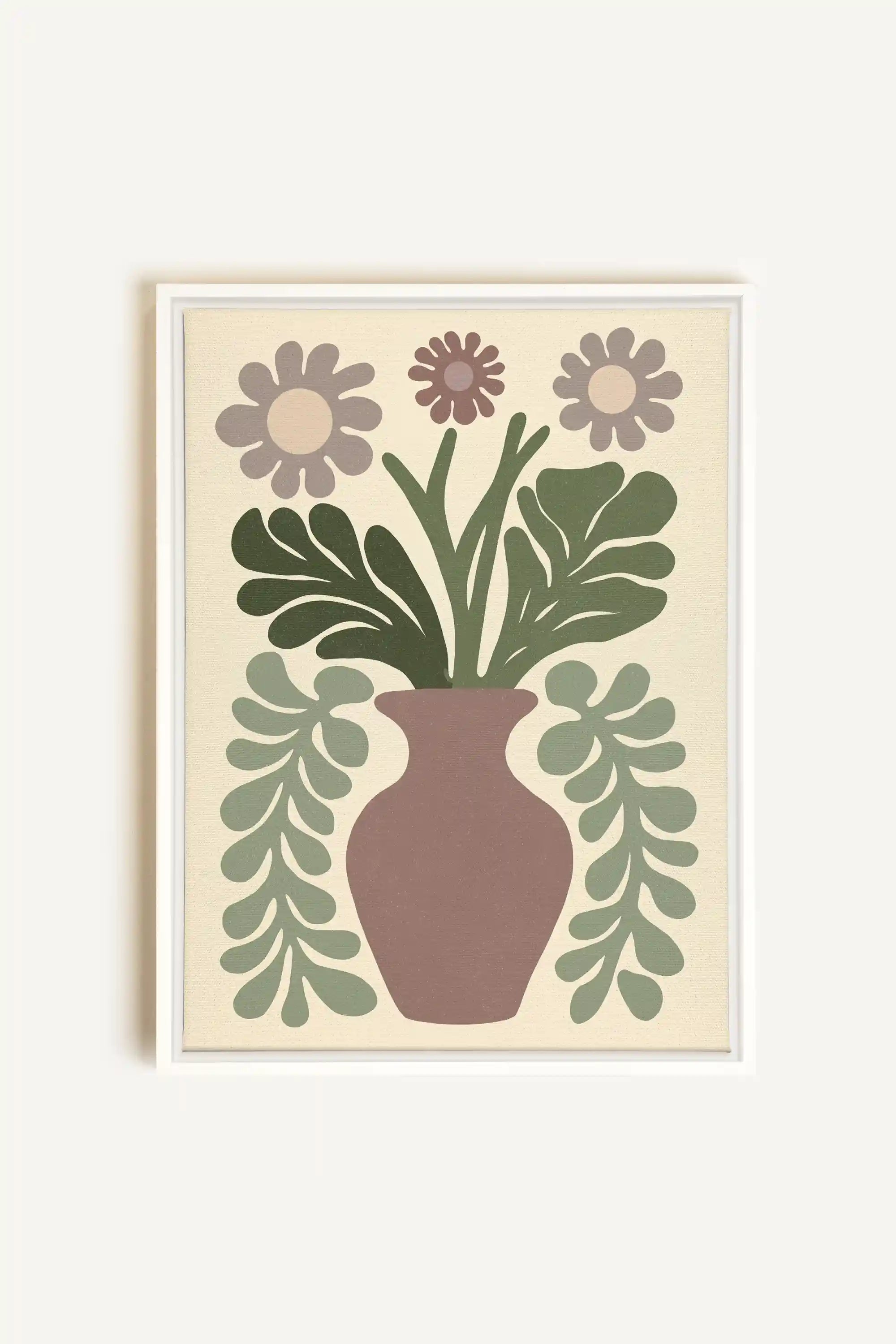 CHIC FLORAL, Artwork on stretched canvas, framed in white