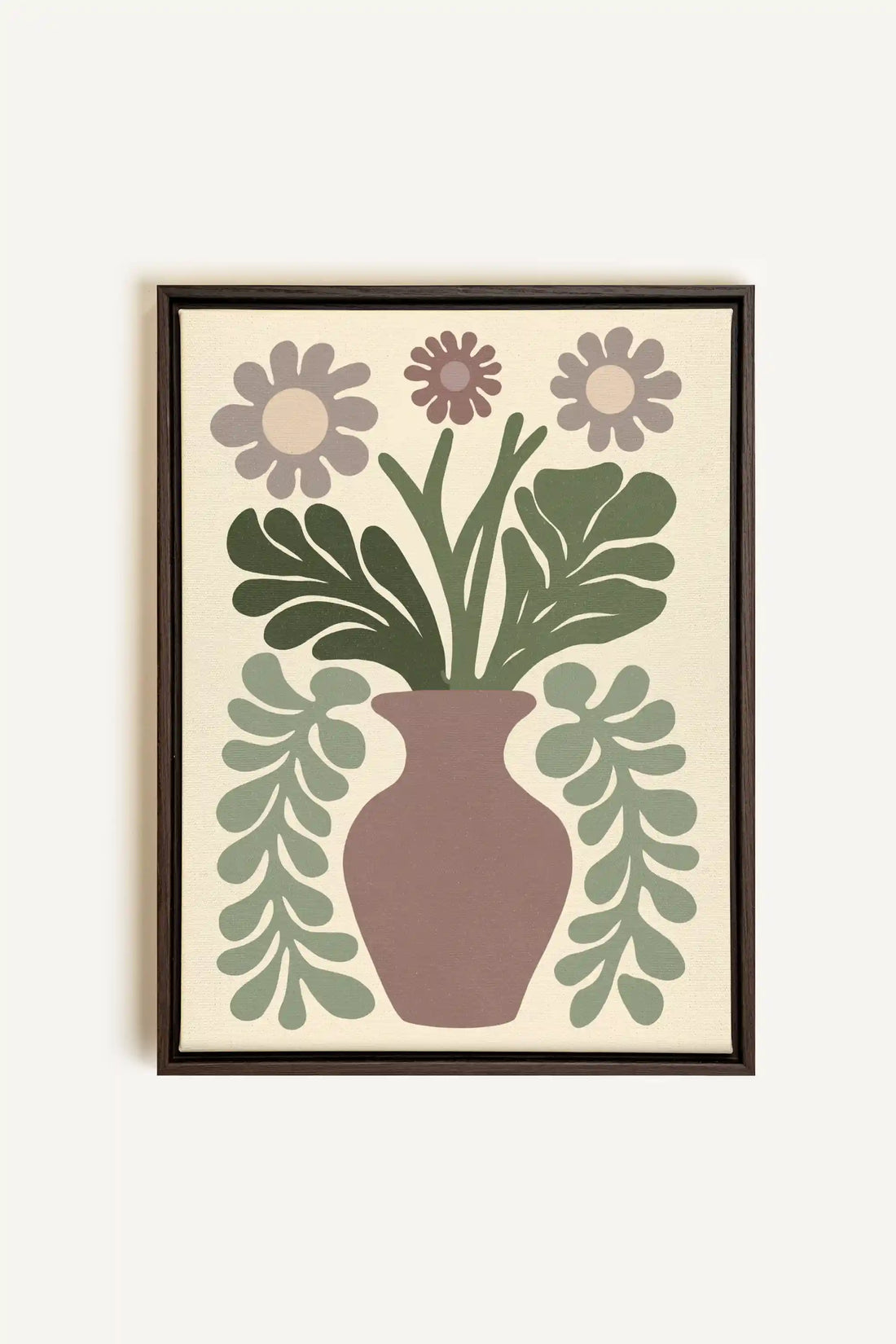 CHIC FLORAL, Oeuvre sur toile étirée, encadré Brun Noyer