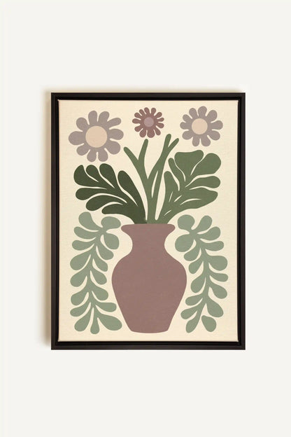 CHIC FLORAL, Artwork on stretched canvas, framed in black