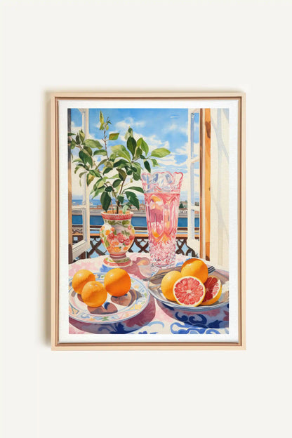 CITRUS VISTA PARADISE, Artwork on stretched canvas, framed Natural Light