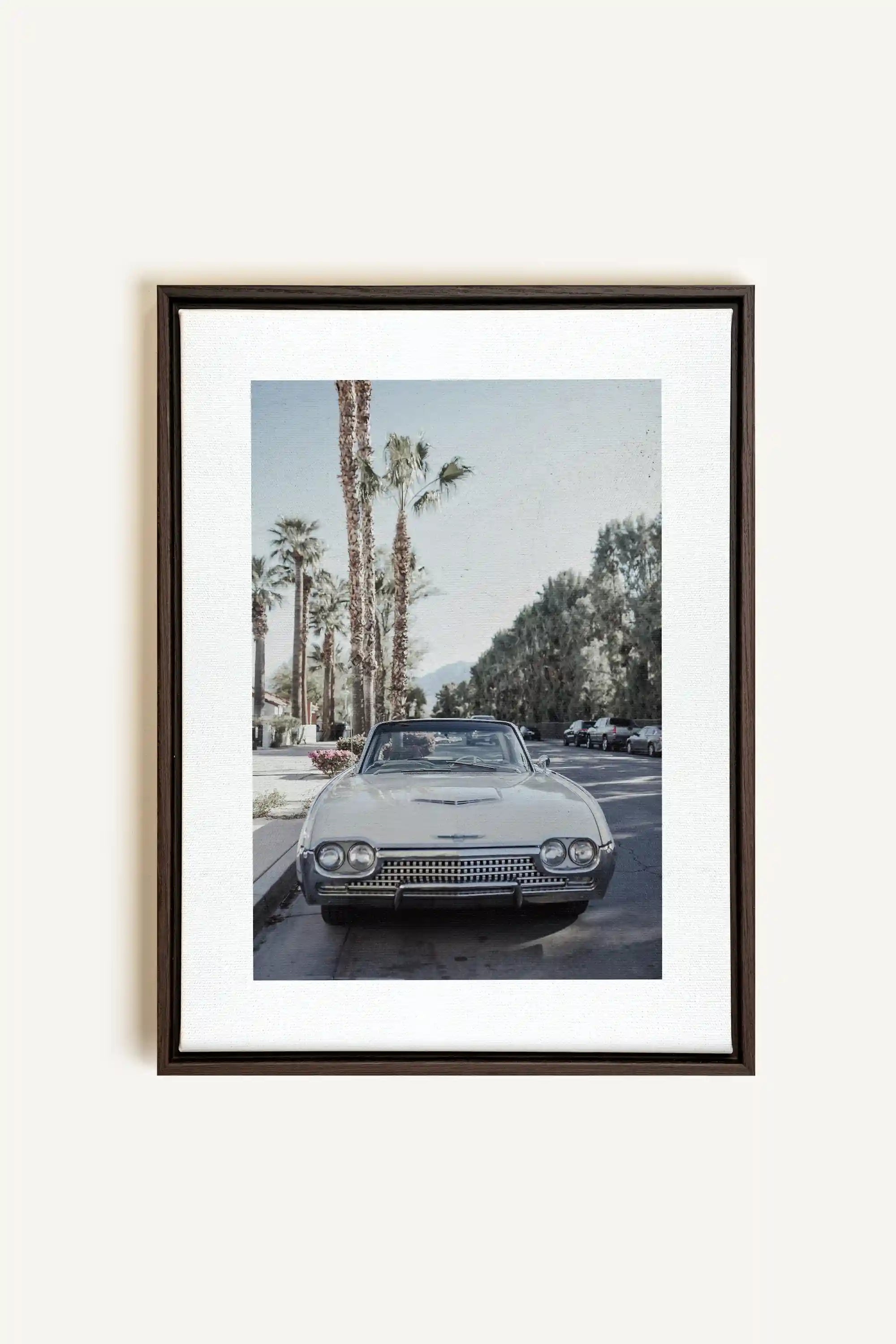 CLASSIC PALM RIDE, Oeuvre sur toile étirée, encadré Brun Noyer