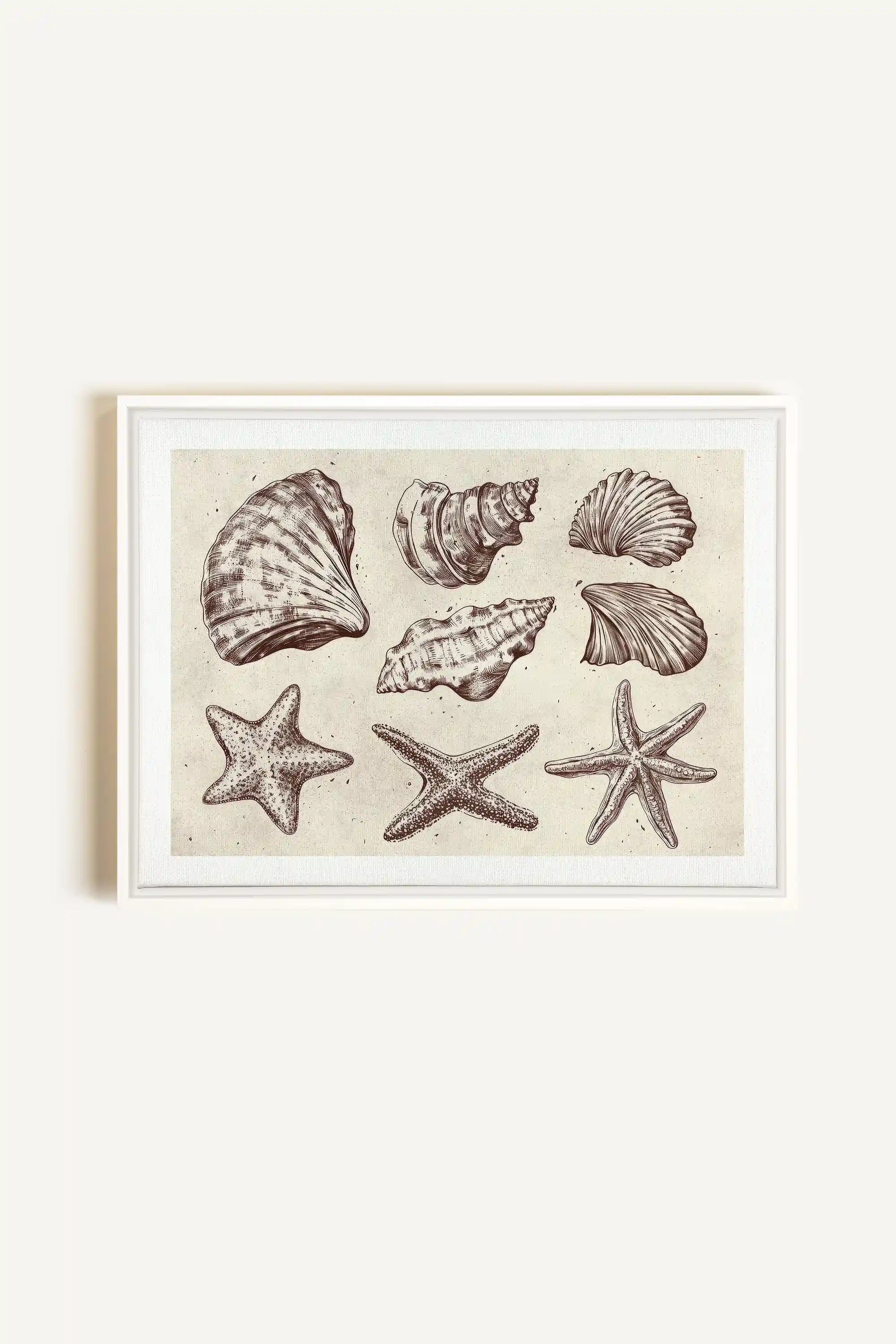 COASTAL COLLECTION, Oeuvre sur toile étirée, encadré Blanc