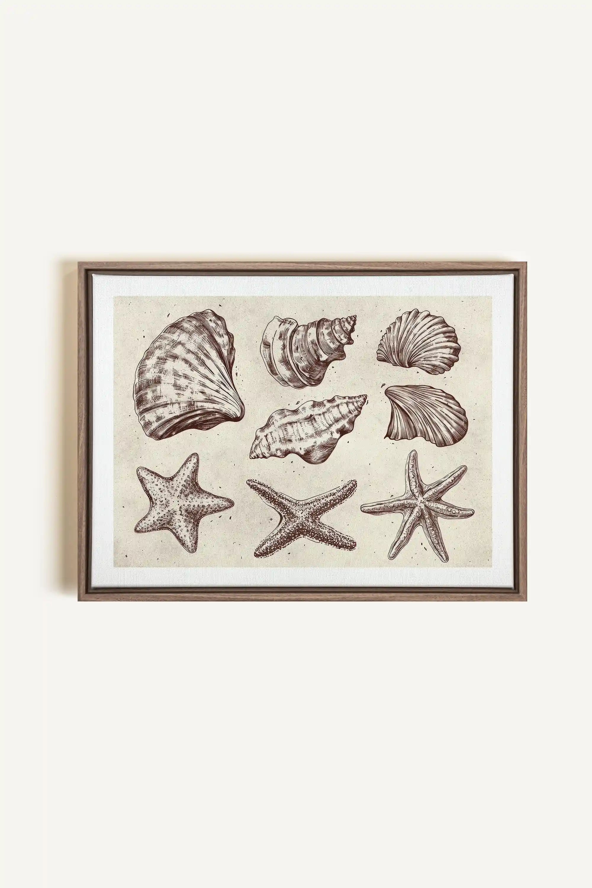 COASTAL COLLECTION, Oeuvre sur toile étirée, encadré Brun Chêne
