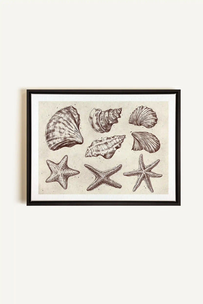 COASTAL COLLECTION, Artwork on stretched canvas, framed in black